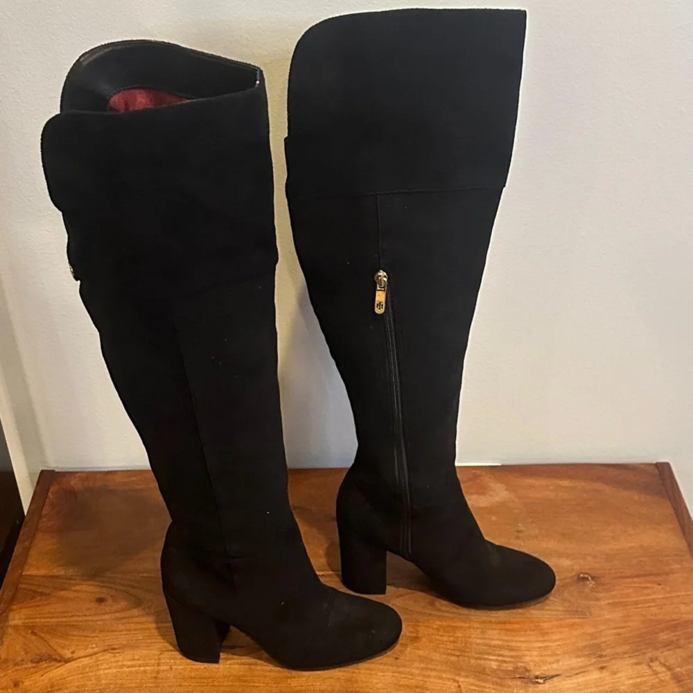 Tommy Hilfiger Black Over-the-Knee Boots‎